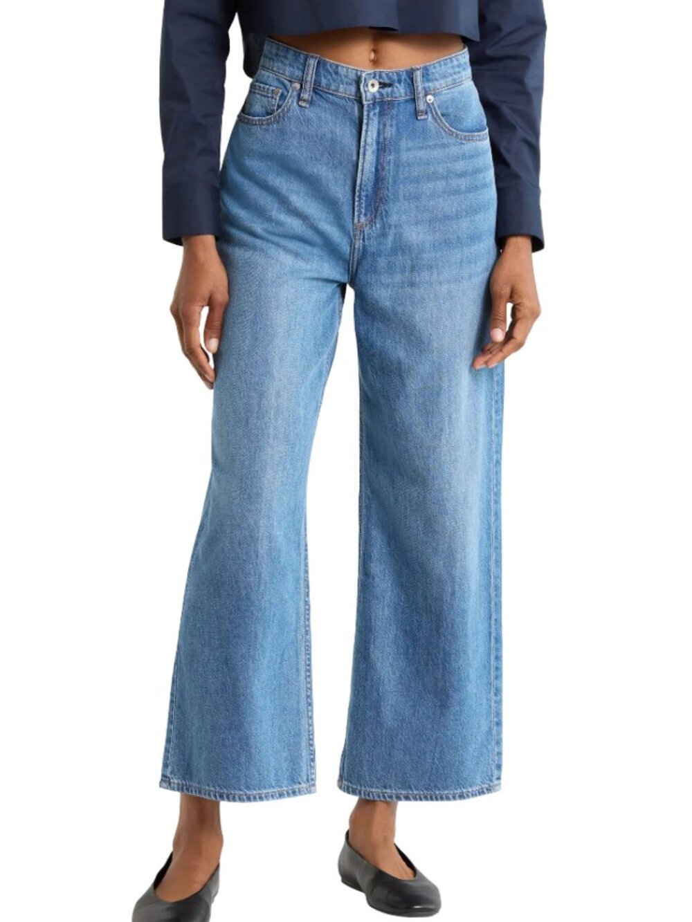 rag & bone Lori High Waist Ankle Wide Leg Jeans 25 Woburn